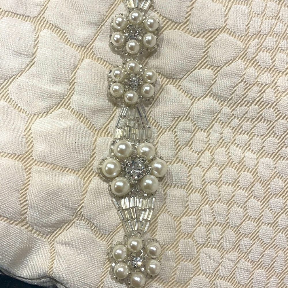 Silver Pearl and Crystal trimming